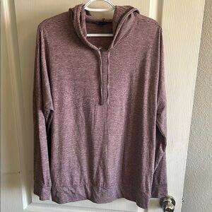 Cozy Skechers Maroon Striped Hooded Long Sleeve Top XL‎